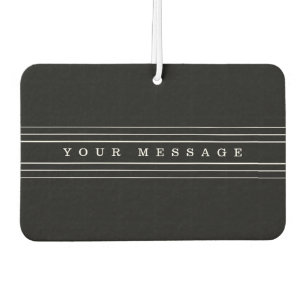 Your Custom Text & Modern Stripes Black & White Air Freshener
