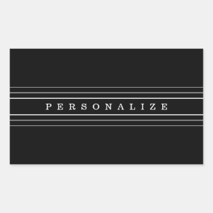 Your Custom Text & Modern Stripes   Black & White Sticker