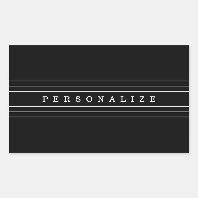 Your Custom Text & Modern Stripes | Black & White Sticker (Front)