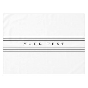 Your Custom Text & Modern Stripes   Black & White Tablecloth