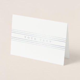 Your Custom Text & Modern Stripes Foil Card