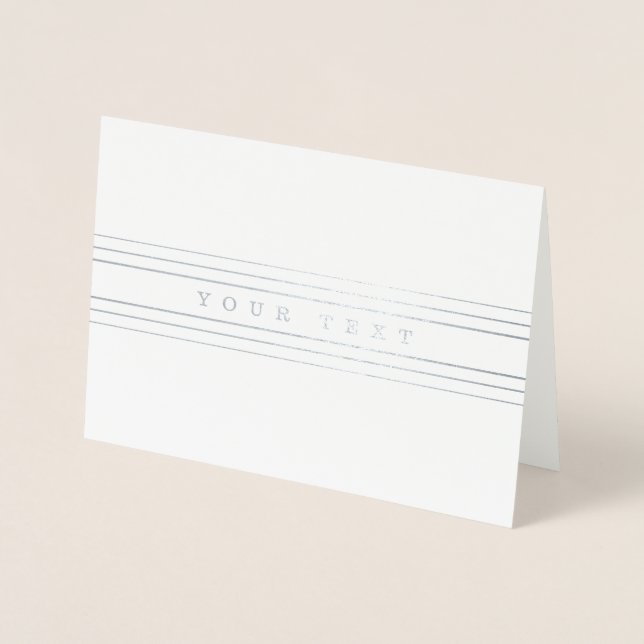 Your Custom Text & Modern Stripes Foil Card (Front)