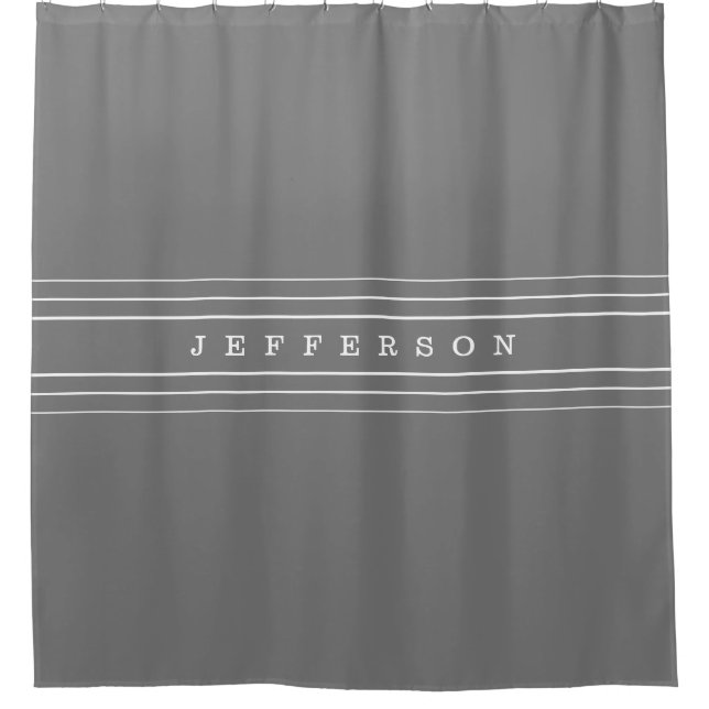 Your Custom Text & Modern Stripes | Grey & White (Front)
