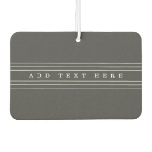 Your Custom Text & Modern Stripes   Grey & White Air Freshener