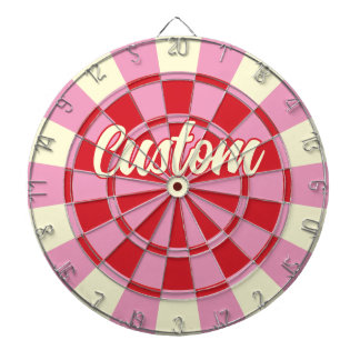 Your Custom Text on Vintage Pink And Red Design Dartboard