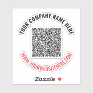 Your Custom Text QR Code Business Sticker Template