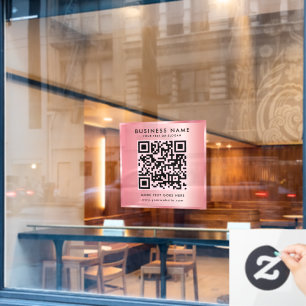 Your Custom Text QR Code Logo Rosegold Template Window Cling