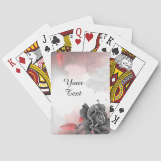 Your Custom Text - Rose on Red Personalized Playing Cards