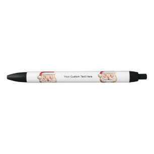 Your Custom Text Santa Cookie Christmas Black Ink Pen