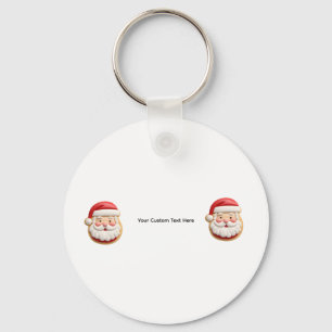 Your Custom Text Santa Cookie Christmas Keychain