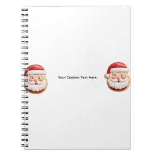 Your Custom Text Santa Cookie Christmas Notebook