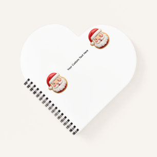 Your Custom Text Santa Cookie Christmas Notebook