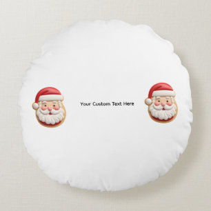 Your Custom Text Santa Cookie Christmas Round Pillow