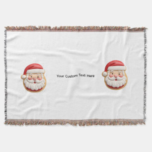 Your Custom Text Santa Cookie Christmas Throw Blanket