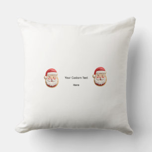 Your Custom Text Santa Cookie Christmas Throw Pillow