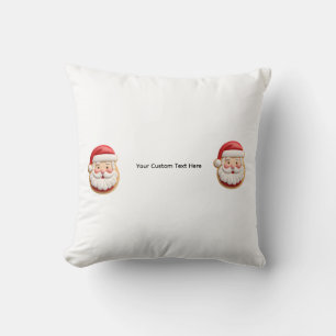 Your Custom Text Santa Cookie Christmas Throw Pillow