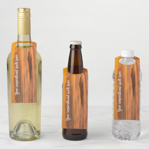 Your custom text sunrise above foggy landscape bottle tag