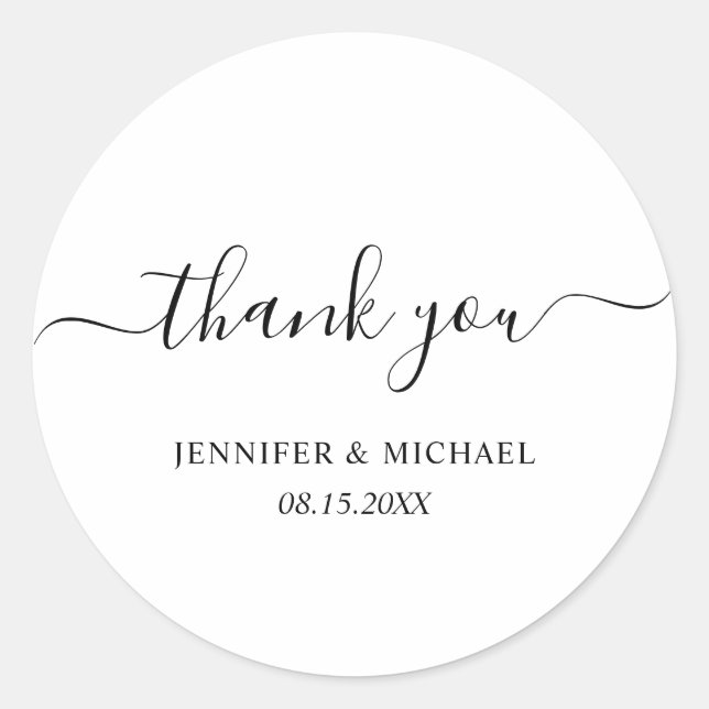 Your Custom Text Thank You Template Typography Classic Round Sticker (Front)