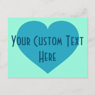 Your Custom Text turquoise heart Postcard