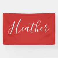 Your Custom White Script on Red