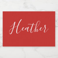 Your Custom White Script on Red