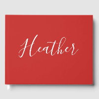 Your Custom White Script on Red