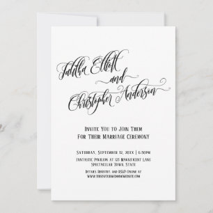 Your Customized Names in Elaborate Script Wedding Invitation