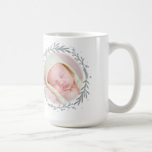 Your Cute Baby Photo Glitter Wreath Print Mug