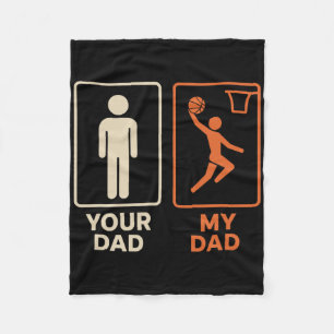 Your Dad My Dad Sketll Dunk Daughter Son Father's Fleece Blanket