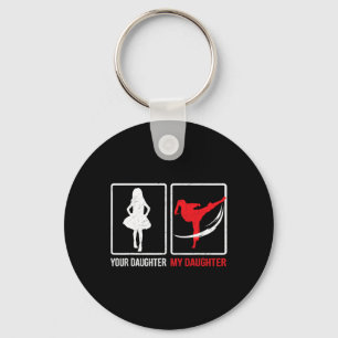 Your Daughter My Daughter Funny Karate Father's Da Keychain