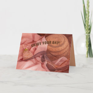 Your day sun hat, sunglasses, pink & fun BIRTHDAY Card