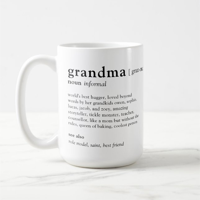 Your Definition of Grandma Personalized Photo Mug (Left)