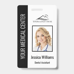 Your Dentist Office Logo Employee Photo ID Black Badge