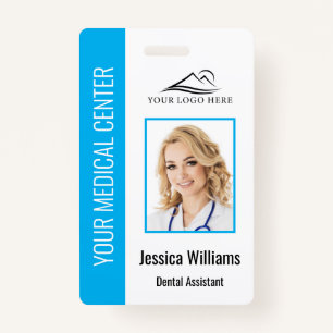 Your Dentist Office Logo Employee Photo ID Blue Badge