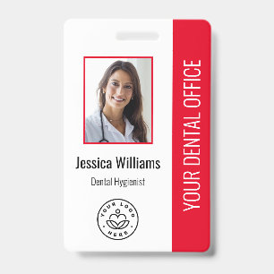 Your Dentist Office Logo Photo ID Red Badge