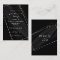 Your Design Black Graduation Invitation Example