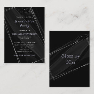 Your Design Black Graduation Invitation Template