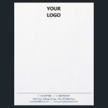 Your Design Business Letterhead Template with Logo<br><div class="desc">Custom Fonts and Colours - Design Your Own Simple Personalized Your Business Office Letterhead with Company Logo - Add Your Logo - Image or QR Code - Photo / Address / E-mail - Website or other Contact Information / more - Resize and move or remove and add elements / image...</div>