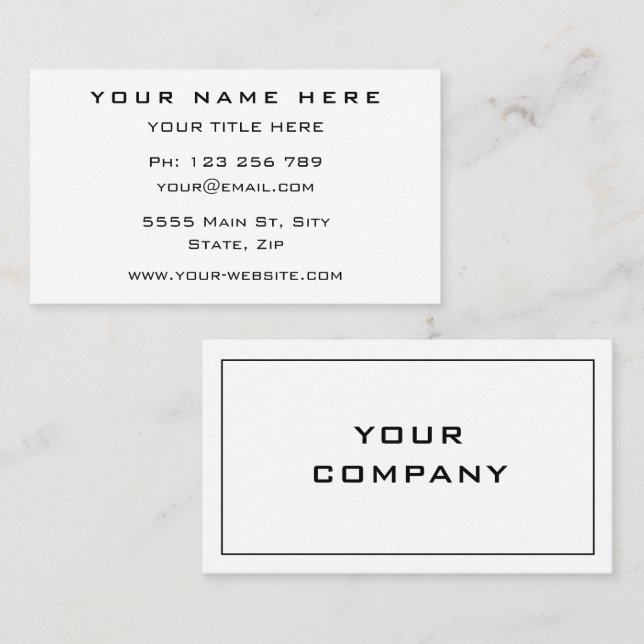 Your Design Custom Colour Business Card Template (Front/Back)