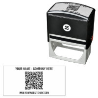 Your Design Custom Text and QR Code Stamp Example