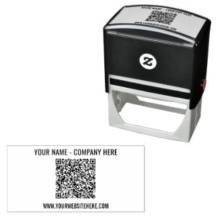 Your Design Custom Text and QR Code Stamp Example