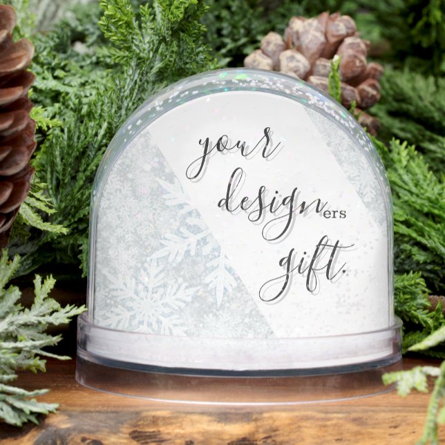 Your Design ers Gift, Golden Snowflake Snow Globe (Design ers Snow Globe / Golden Snowflake on reverse)
