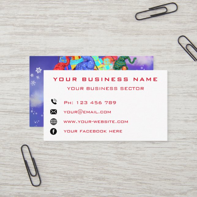 Your Design Gnome Christmas Business Card Template (Front/Back In Situ)