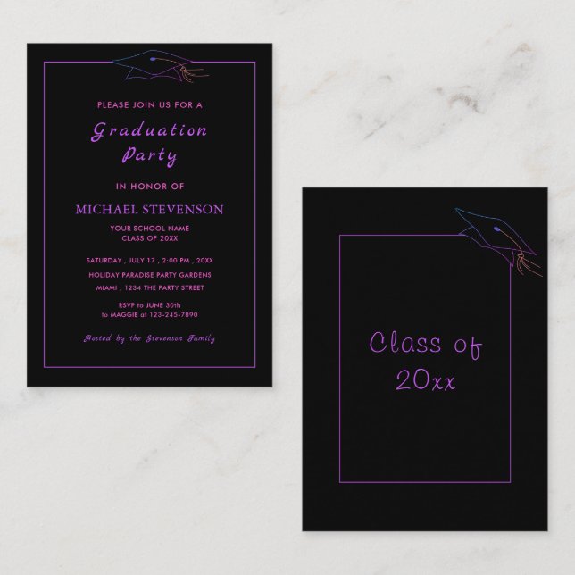 Your Design Graduation Invitation Example (Front/Back)