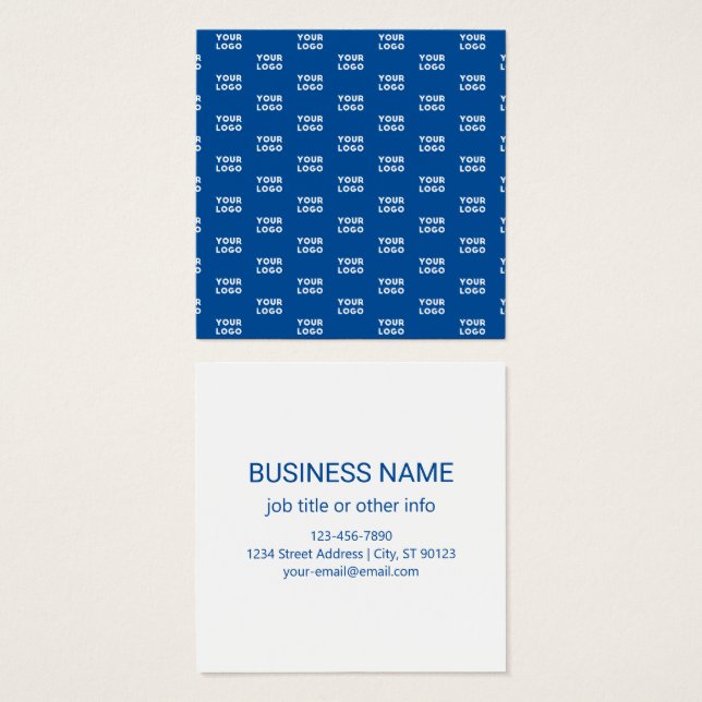 Your Design or Business Logo | Blue Tiled Pattern (Front & Back)