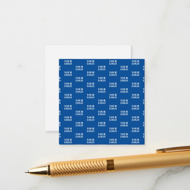 Your Design or Business Logo | Blue Tiled Pattern Enclosure Card (Front/Back In Situ)