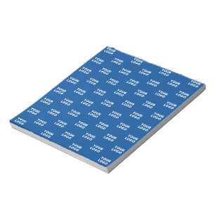 Your Design or Business Logo   Blue Tiled Pattern Notepad