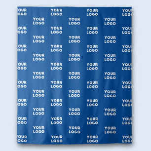 Your Design or Business Logo   Blue Tiled Pattern Tapestry