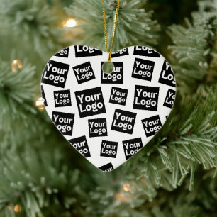 Your Design or Business Logo Random Placement Ceramic Ornament