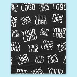 Your Design or Business Logo   Random Placement Fleece Blanket